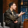 Distressed Leather Jacket Jack Antonoff