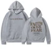 Faith Over Fear Grey Hoodie