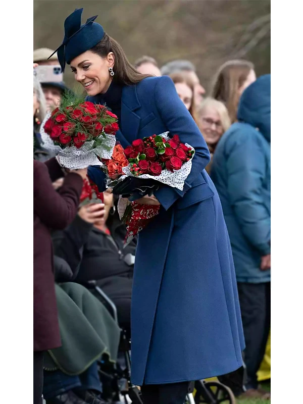 Kate Middleton Alexander Mcqueen Blue Coat