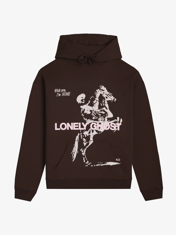 Lonely Ghost Brown Hoodie