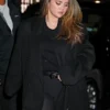 Selena Gomez Black Wool Coat