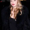 Taylor Swift Black Fur Coat