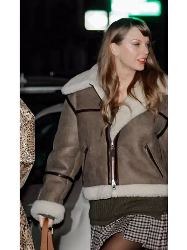 Taylor Swift Brown Shearling Jacket