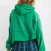 Aerie Sherpa Patchwork Green Oversized Hoodie