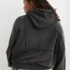 Aerie Sherpa Patchwork Grey Hoodie