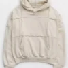 Aerie Sherpa Patchwork Hoodie White