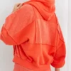 Aerie Sherpa Patchwork Orange Hoodie