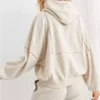 Aerie Sherpa Patchwork White Hoodie