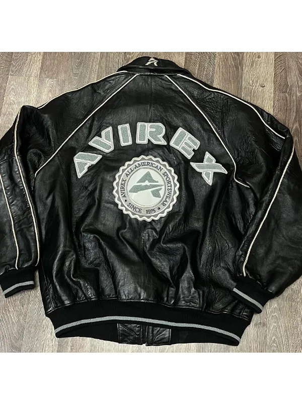 Avirex Leather Bomber Jacket Drake