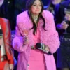 Elle King Pink Shearling Leather Coat