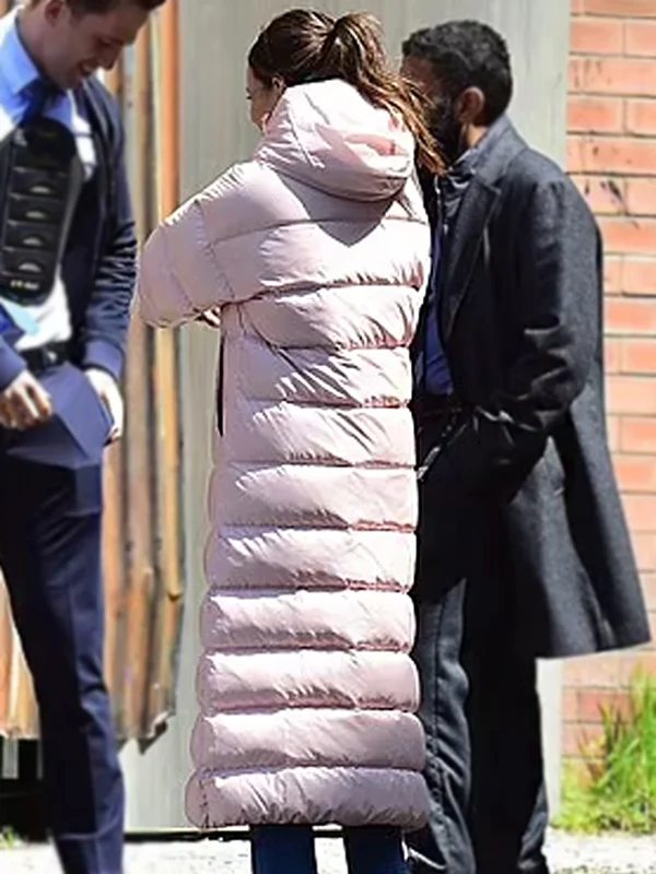 Fool Me Once Michelle Keegan Pink Puffer Hooded Coat