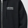 Live Fast Die Young Black Zip-Up Hoodie