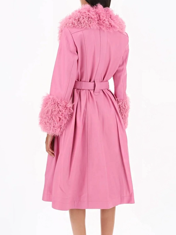 Nashville Big Bash Elle King Pink Shearling Coat