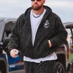 Travis Kelce Nike x Stussy Striped Jacket