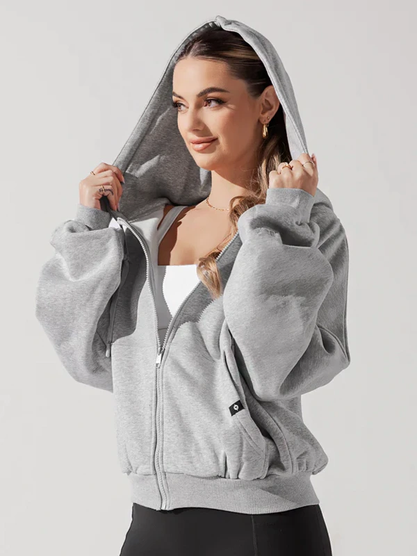 Popflex Cloud Grey Zip-Up Hoodie