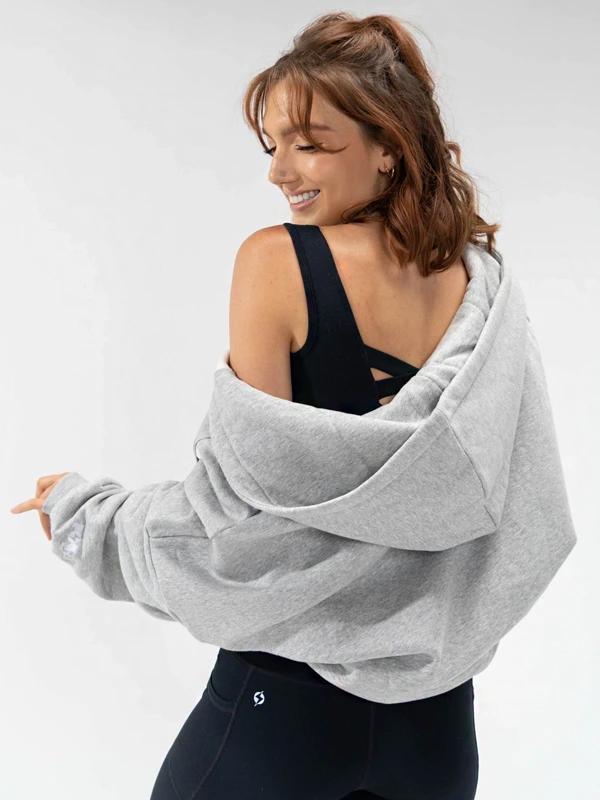 Popflex Zip Cloud Hoodie Grey