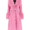 Saks Potts Foxy Pink Leather Shearling Coat