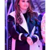 Selena Gomez Cor Block Leather Trench Coat