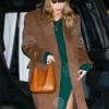 Taylor Swift Brown Double-breasted Coat