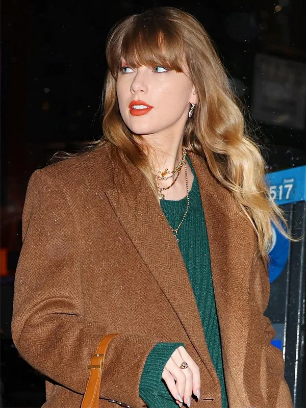 Taylor Swift Brown Coat | Stella McCartney Double-breasted Wool Coat