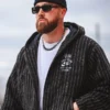 Travis Kelce Nike x Stussy Striped Black Jacket