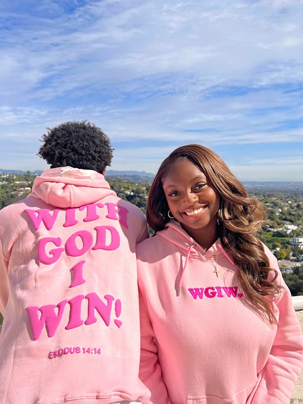 WGIW Pink Puff Print Hoodie