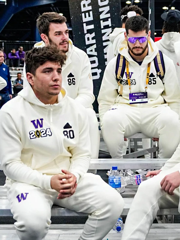 Washington Huskies White Full-Up Hoodie