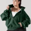 Zip Cloud Hoodie Green