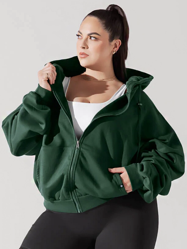 Zip Cloud Hoodie Green