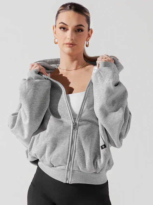 Zip Cloud Hoodie Heather Grey