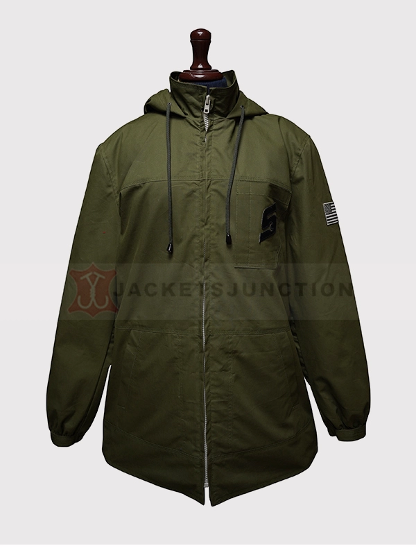 snap on jacket green