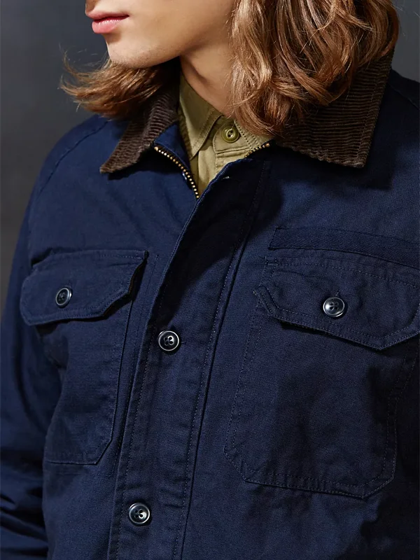 All-Son Blue Waxed Canvas Ranger Jacket