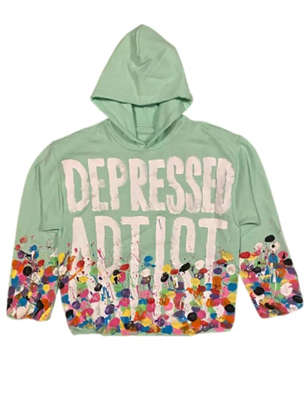 Depressed Artist Green Hoodie