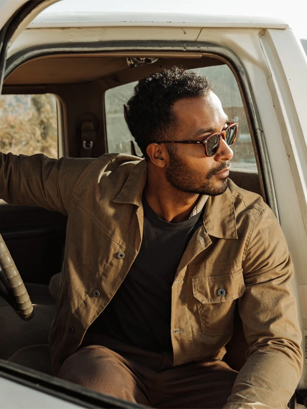 Flannel-lined Waxed Brown Trucker Jacket