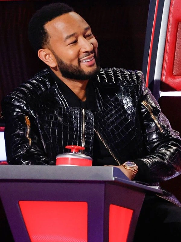 John Legend The Voice Crocodile Leather Jacket