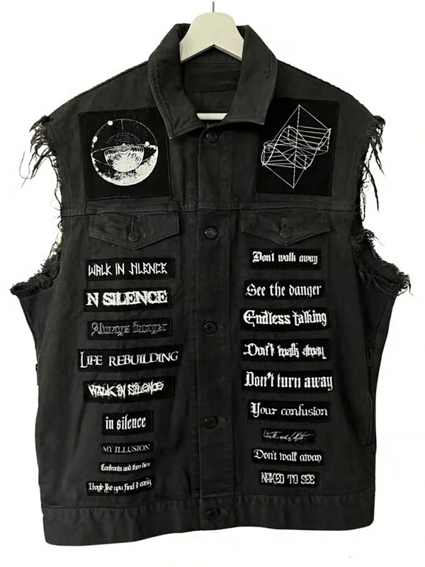 Juice Wrld Denim Patch Black Vest