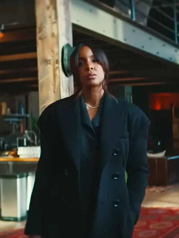 Kelly Rowland Mea Culpa Black Trench Coat