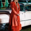 Lainey Wilson Red Fur Coat