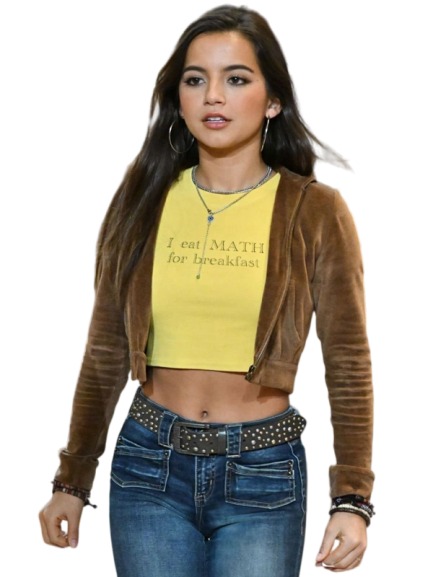 MADAME WEB ISABELA MERCED BROWN CROPPED HOODIE