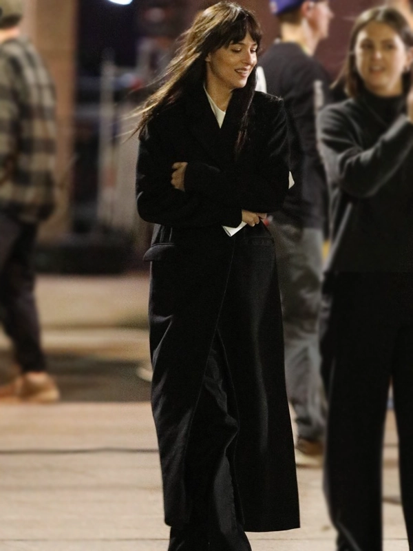 Madame Web Dakota Johnson Black Long Coat