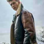 Masters Of The Air Austin Butler Shearling Leather Jacket