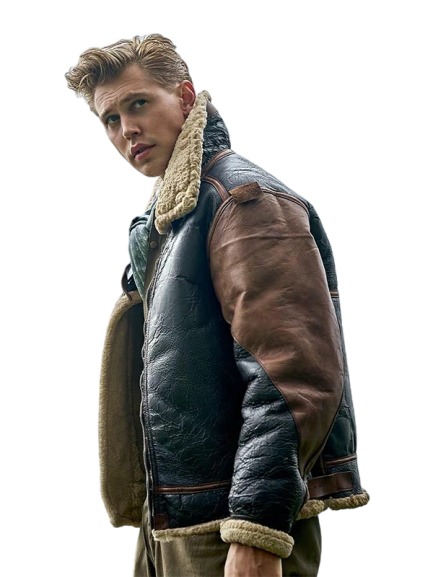 Masters Of The Air Austin Butler Shearling Leather Jacket