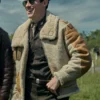 Masters Of The Air Callum Turner Aviator Shearling Leather Jacket