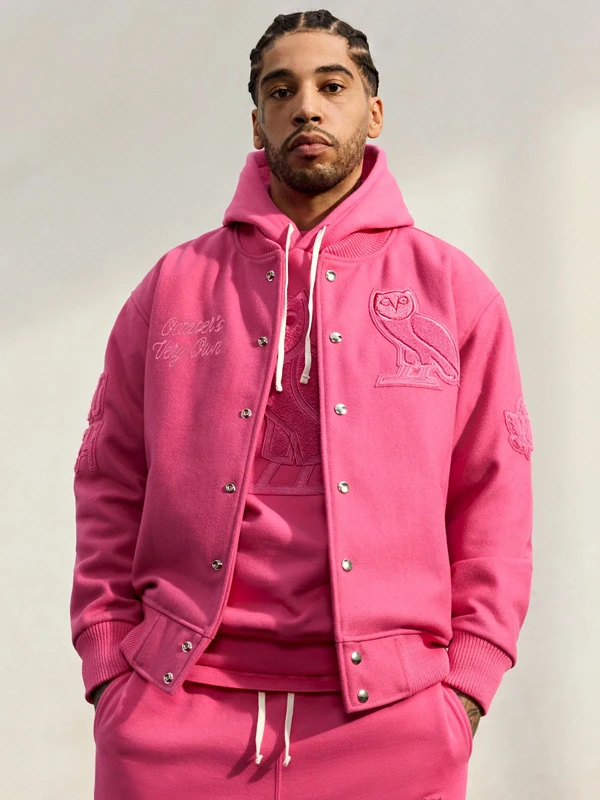 OVO Pink Valentine Varsity Jacket