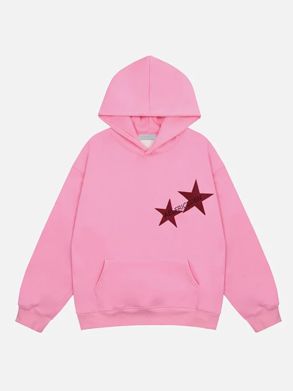 Aelfric Eden Star Hoodie | Star Print Color Contrast Hoodie