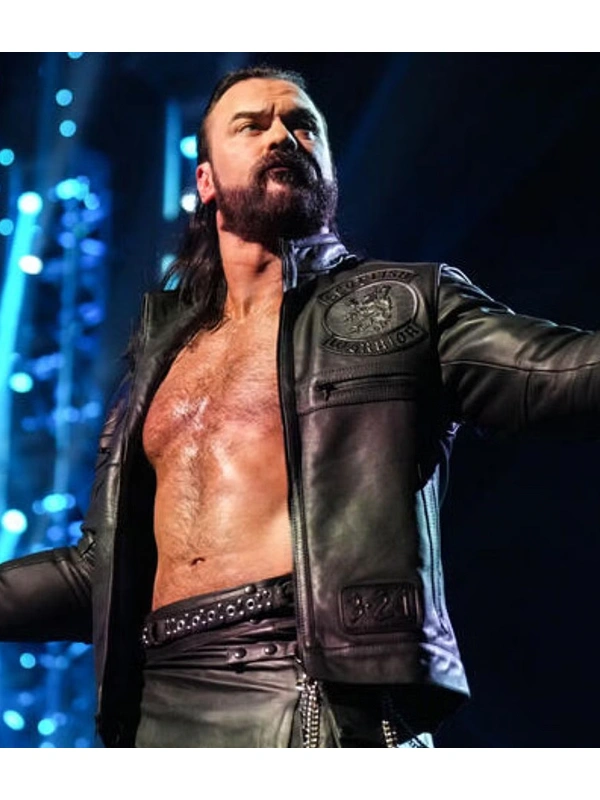 Drew McIntyre Scottish Warrior Black Leather Jacket