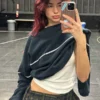 Dua Lipa Training Season Blue Sweater