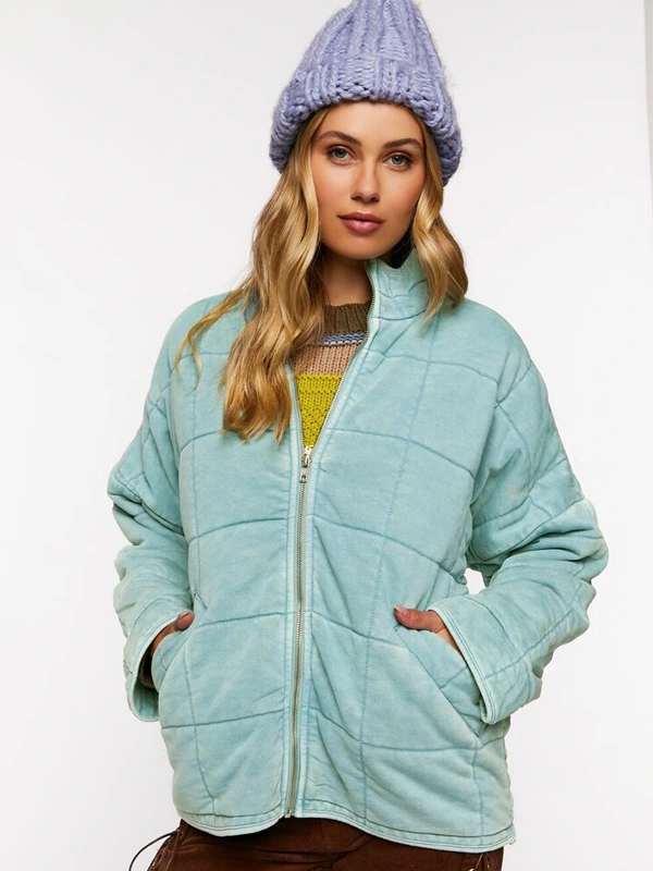 Forever 21 Blue Quilted Jacket