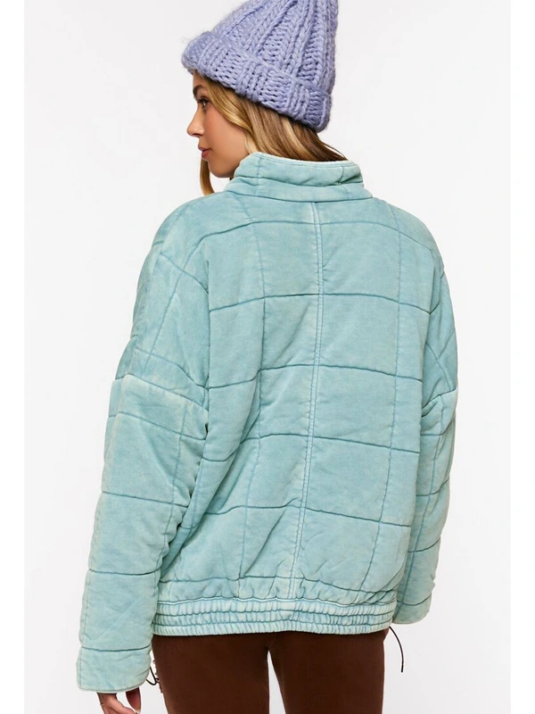 Forever 21 Quilted Jacket Blue