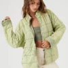 Forever 21 Quilted Jacket Green